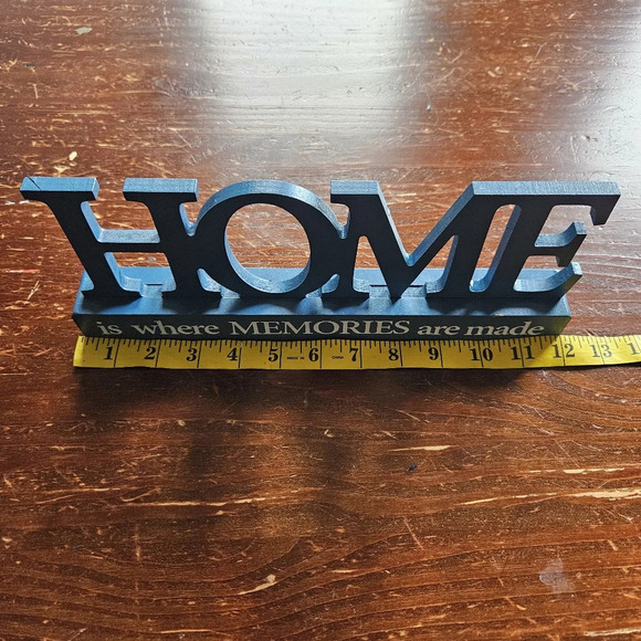 HOME is where MEMORIES are made Blue Wooden Tabletop Sign - Picture 2 of 3